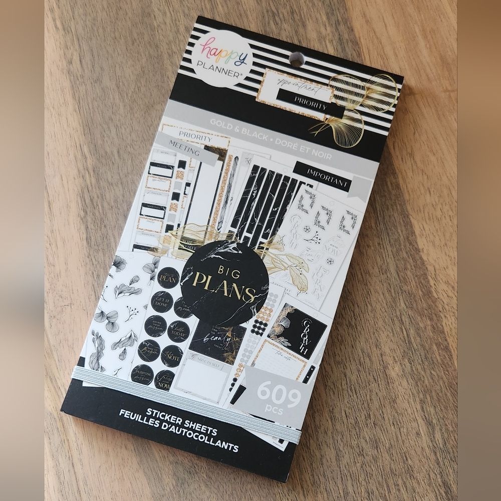 Happy Planner Black & Gold Sticker Book